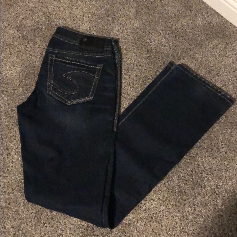 SILVER. Jeans. Aiko mid baby boot. W27/L33